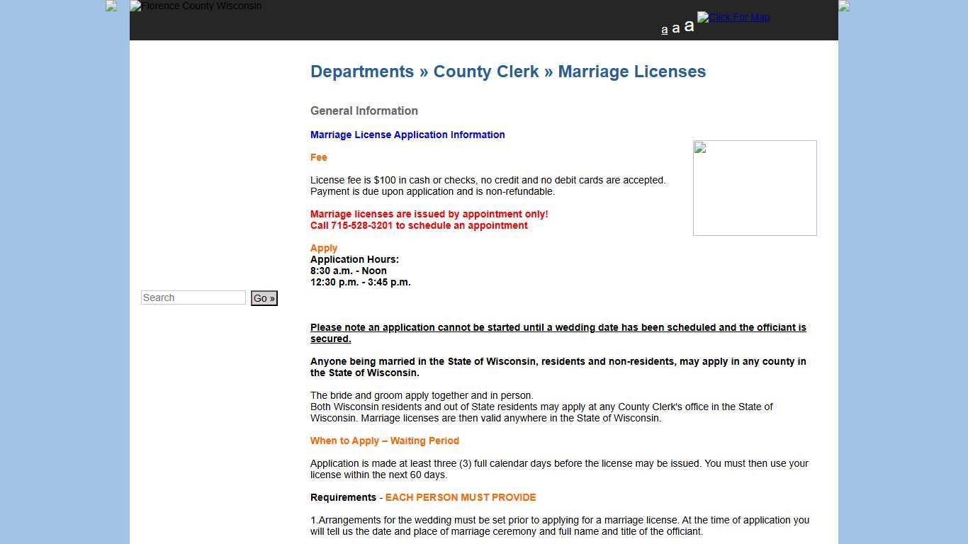 Florence County Government | Departments » County Clerk » Marriage Licenses